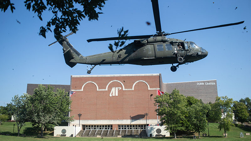 Blackhawks land on campus