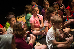Music students teach classes for elementary school children