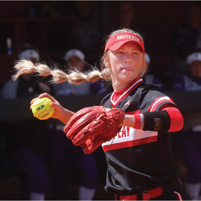 Womens softball athlete