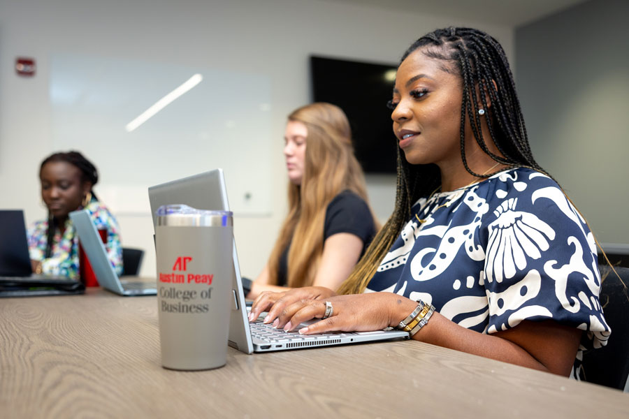 studentlooking at a laptop 