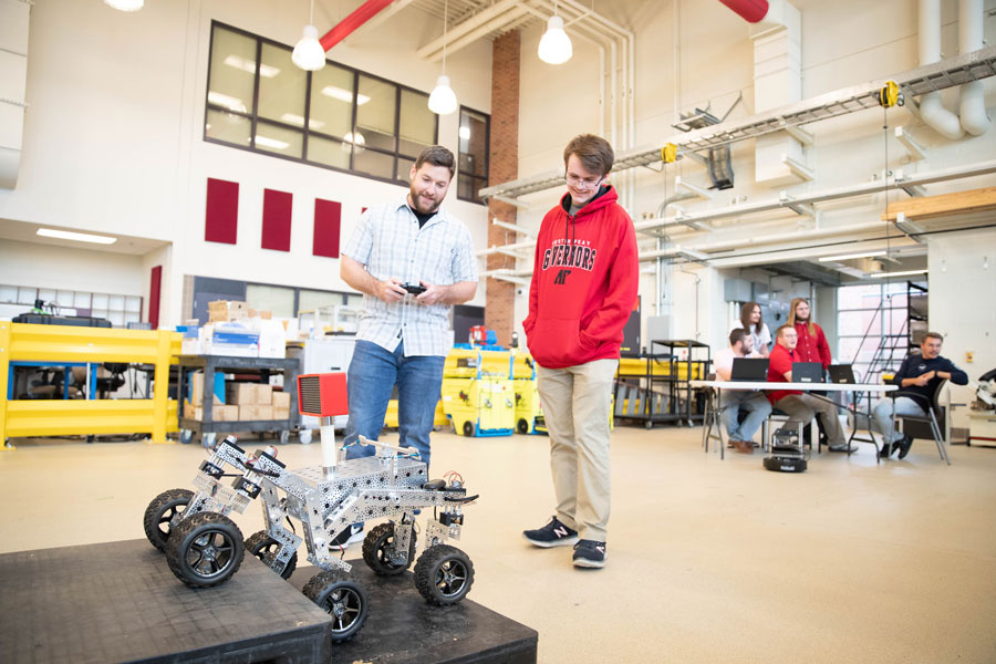 student in robotics class