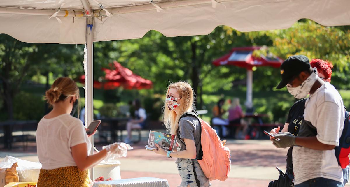 Monday was a big day for APSU because, for the first time since March, students were on campus, going to class, studying in the AP Bowl and eating at the Morgan University Center. The University was back in class!