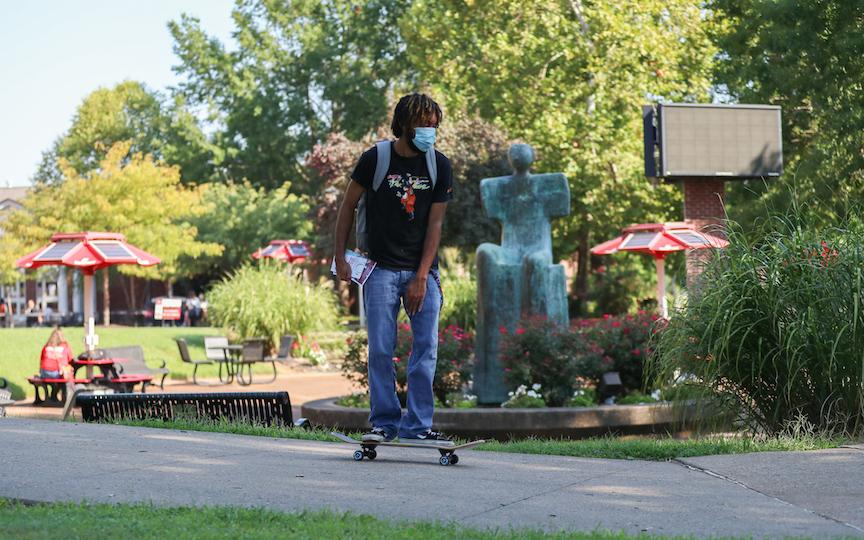 Monday was a big day for APSU because, for the first time since March, students were on campus, going to class, studying in the AP Bowl and eating at the Morgan University Center. The University was back in class!