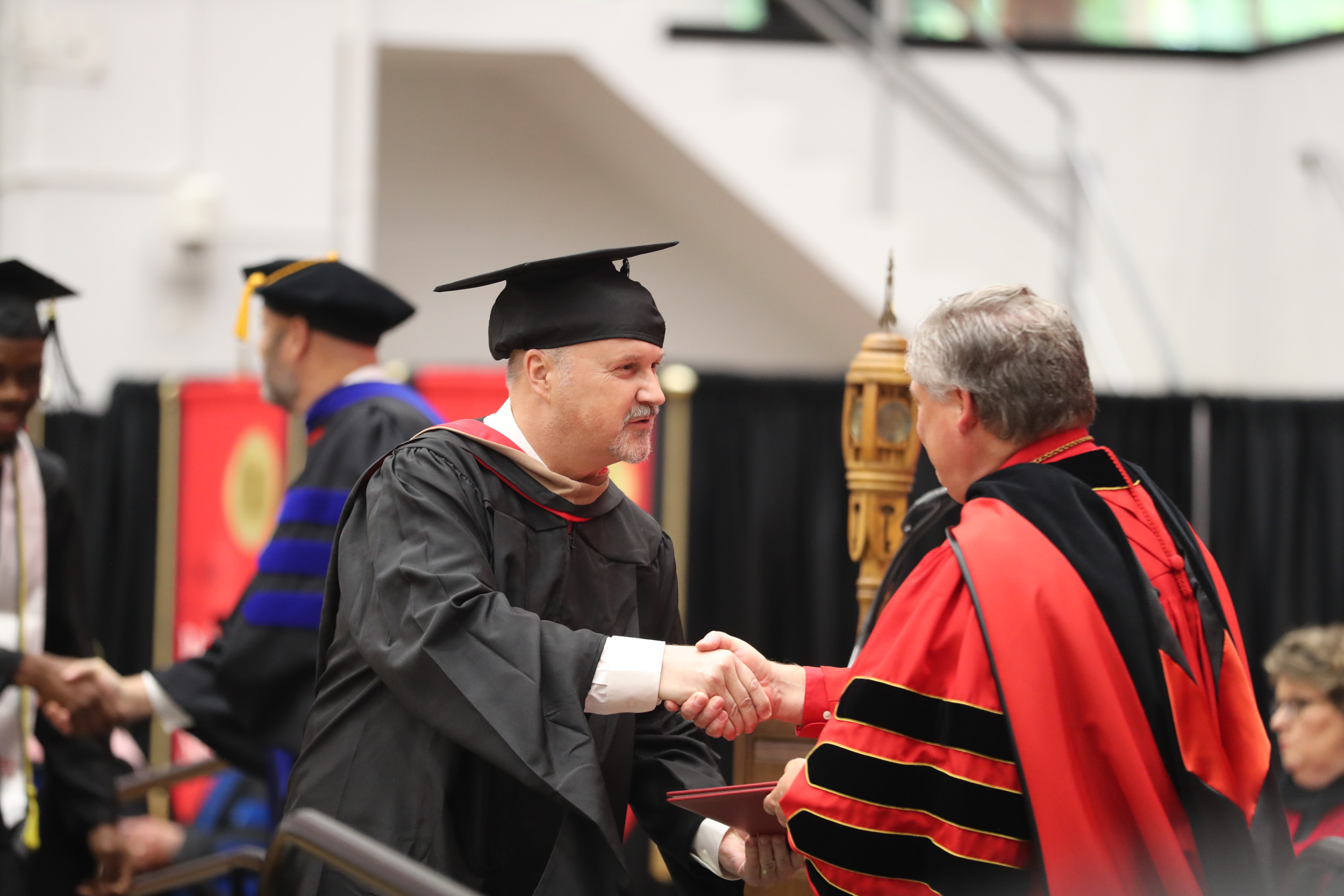 More than 600 students received degrees from Austin Peay State University this summer, and approximately 300 participated in a commencement ceremony hosted on Aug. 4 at the Dunn Center. 

Undergraduate and graduate students from all five academic colleges and the new University College’s inaugural graduating class were recognized. A full recording of the ceremony is available through APSU-TV Clarksville’s YouTube Channel.

For more information about commencement, contact the Office of the Registrar at graduation@apsu.edu or 931-221-7150.