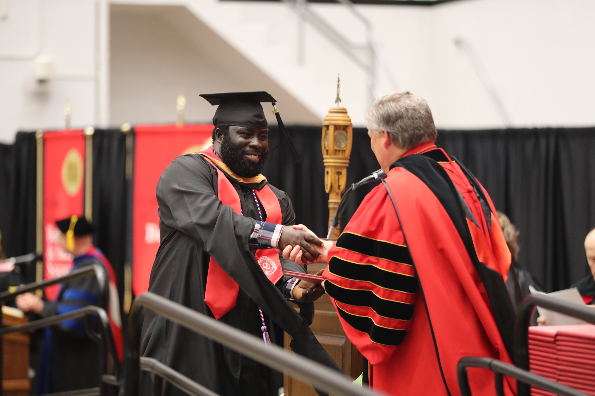 More than 600 students received degrees from Austin Peay State University this summer, and approximately 300 participated in a commencement ceremony hosted on Aug. 4 at the Dunn Center. 

Undergraduate and graduate students from all five academic colleges and the new University College’s inaugural graduating class were recognized. A full recording of the ceremony is available through APSU-TV Clarksville’s YouTube Channel.

For more information about commencement, contact the Office of the Registrar at graduation@apsu.edu or 931-221-7150.