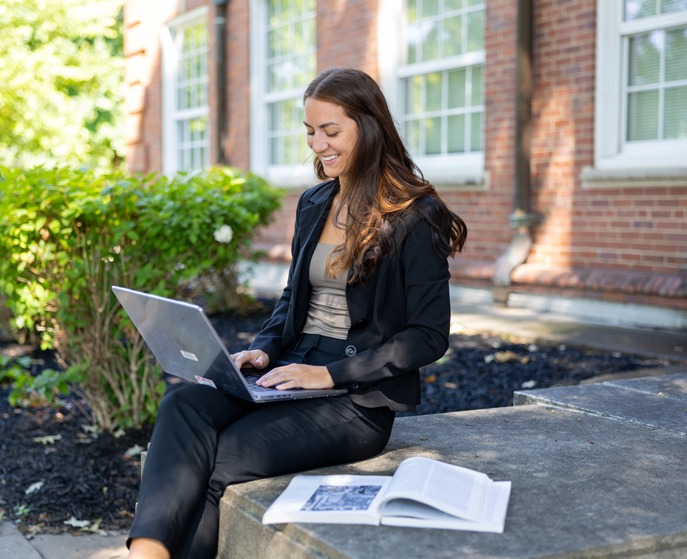 Student on their laptop