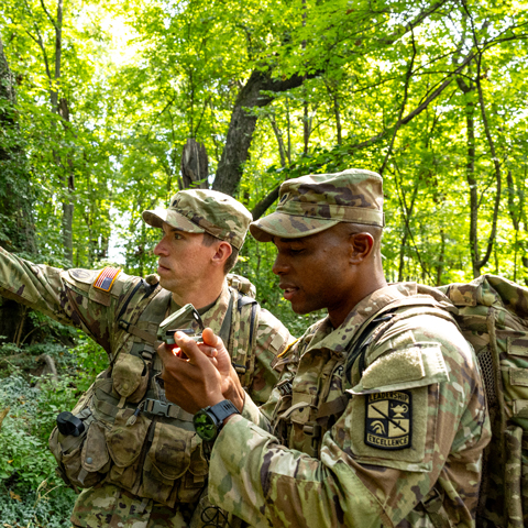 ROTC cadets in field training