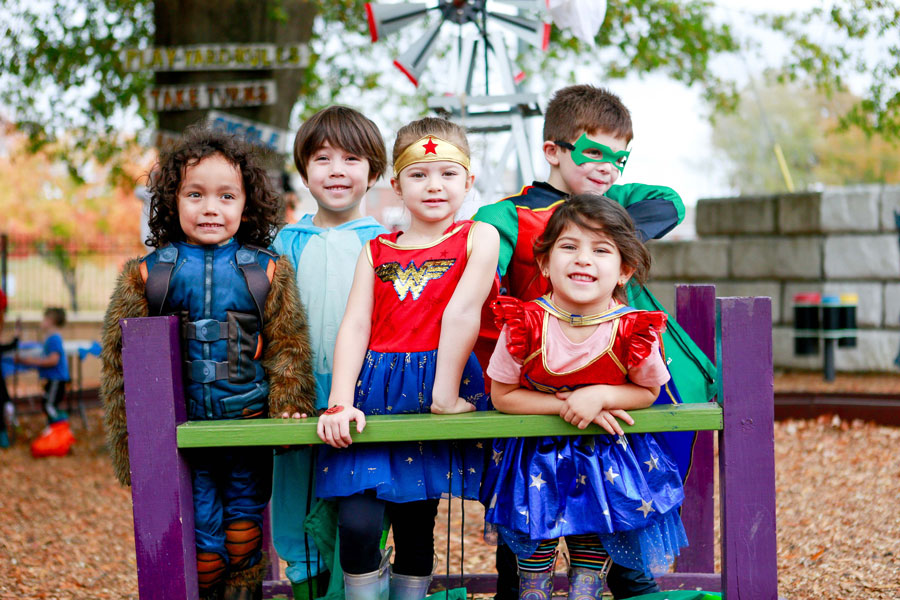 Children in halloween costumes