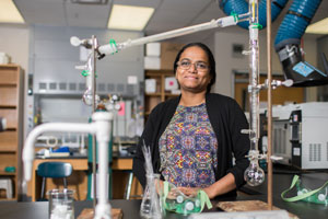 chemistry professor in a lab