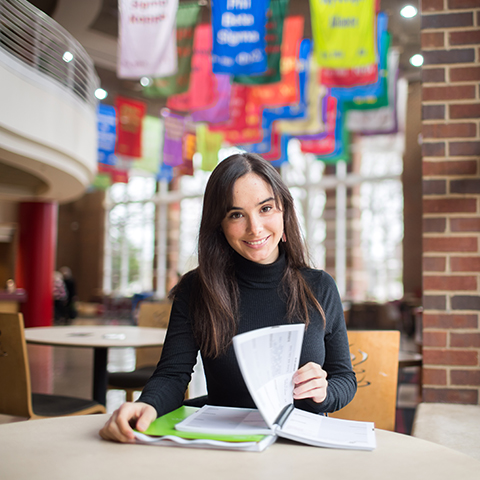 Student sitting the University Center