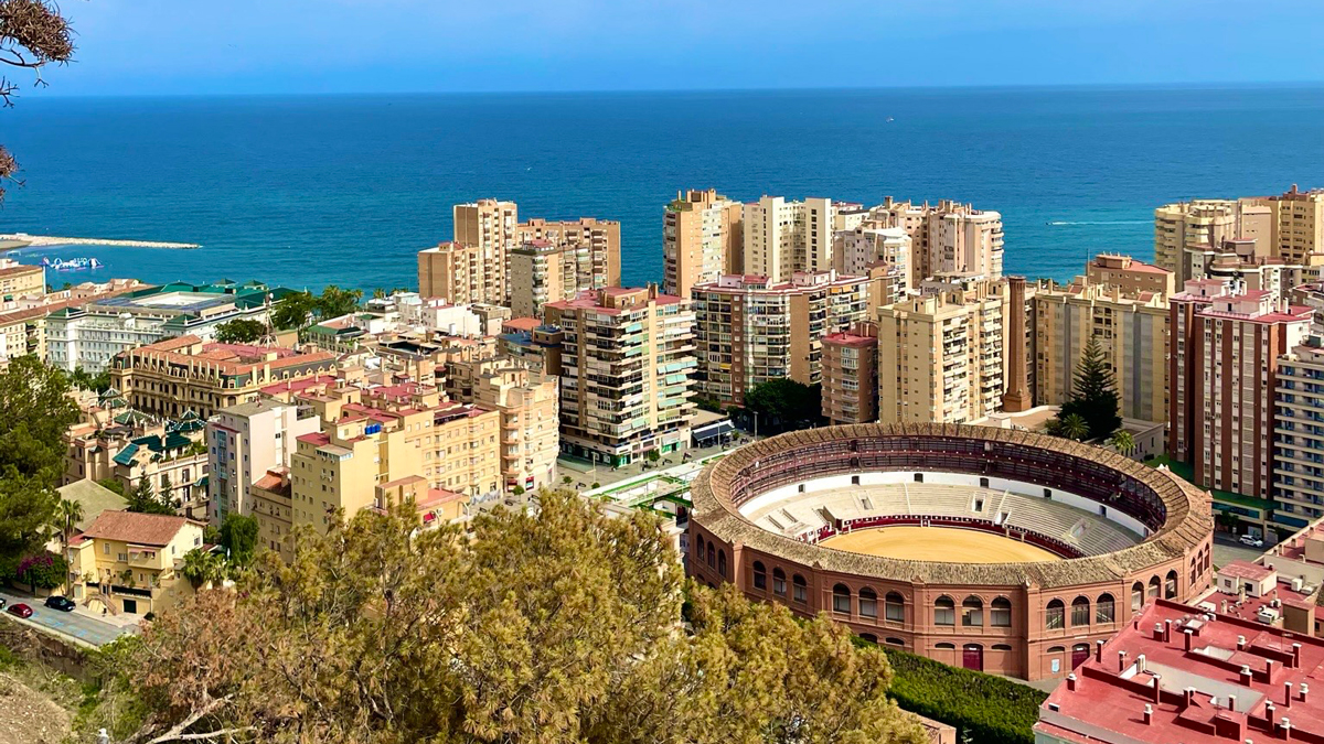 aerial view of a city.