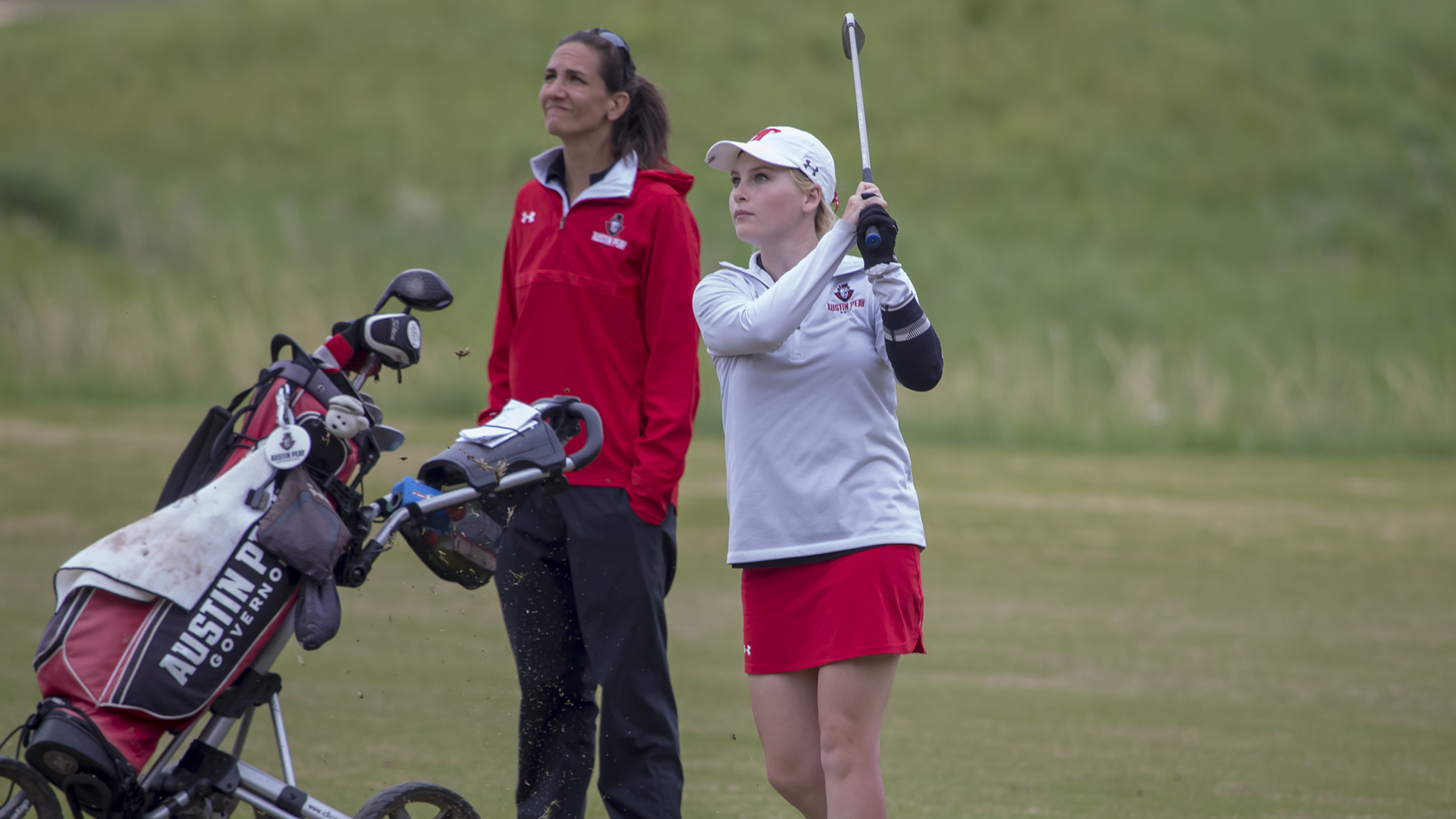 Stamps hits ball during Golf Tournament