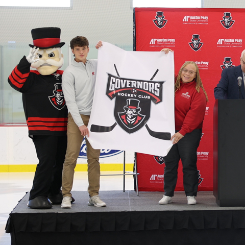 Press Conference Announcing APSU Govs Hockey and showing off the Jersey design