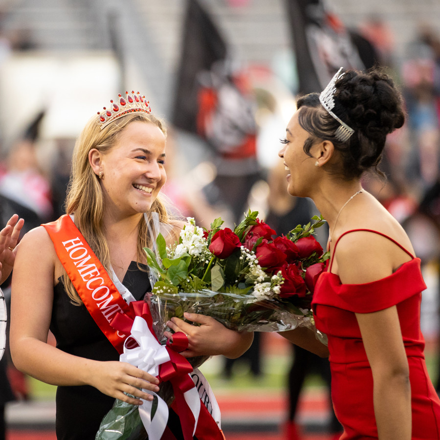 Homecoming Queen after getting crowned