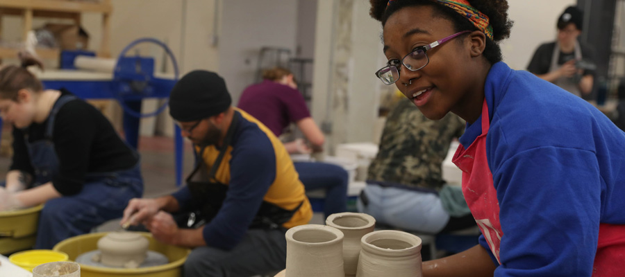 Students in Ceramics Class