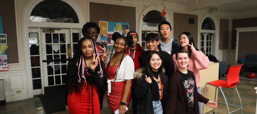 Students posing for a picture at the Lunar New Year Celebration