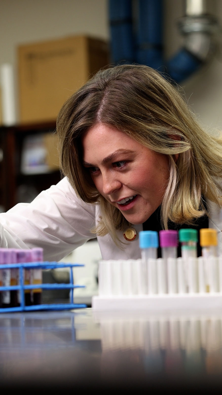 Lara Pellum working in the lab