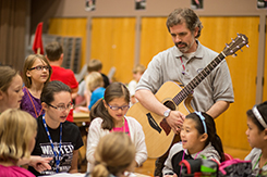Music students teach class to elementary students