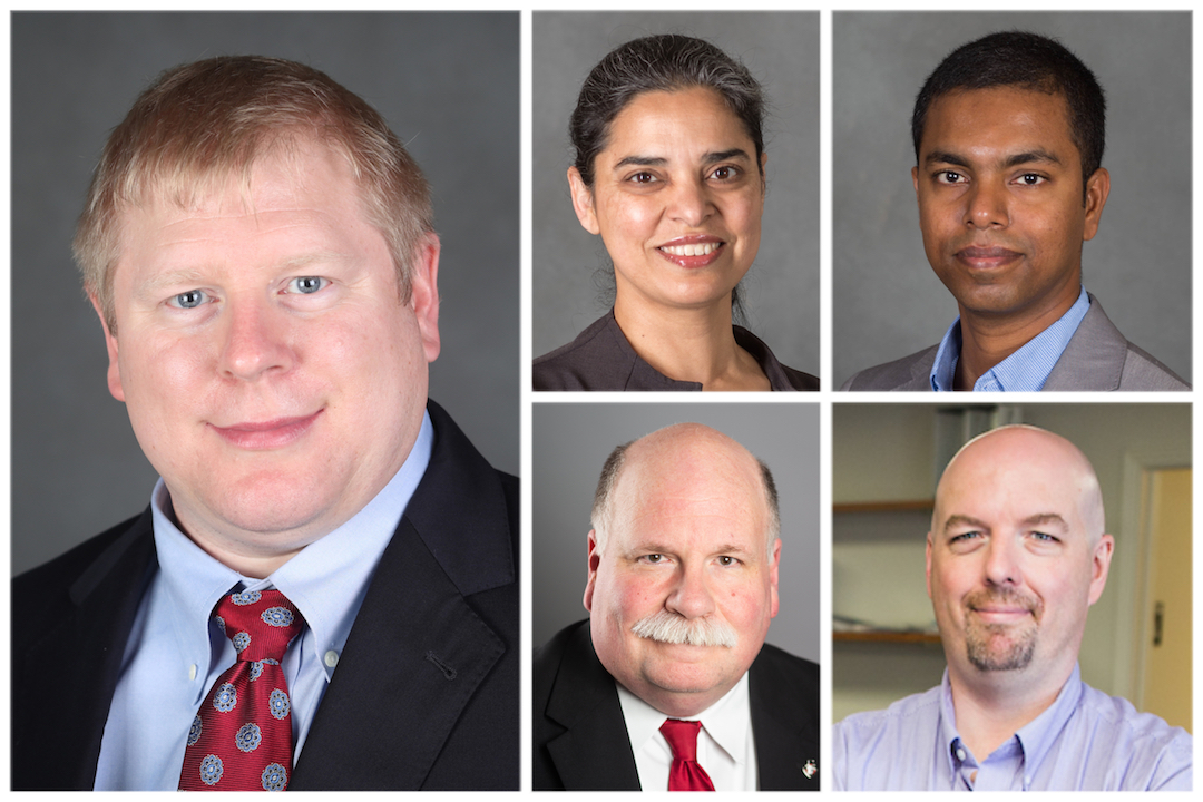 Clockwise from the left are Drs. Perry Scanlan, Ramanjit Sahi and Vajira Manathunga, Mike Wilson and Dr. Andrew Luna.