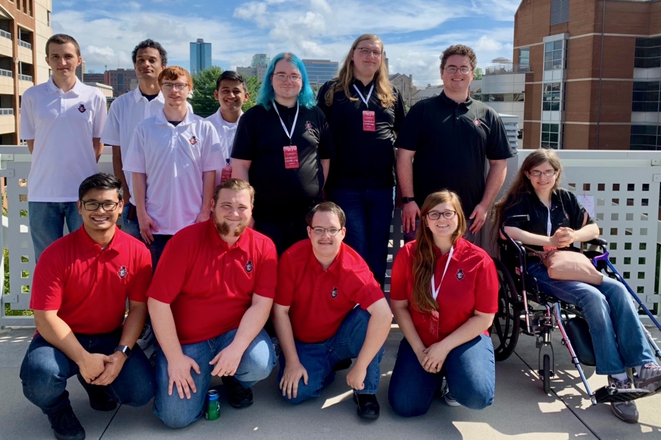 ACM members who attended VolHacks were, top row, from left, Daniel Blankenship, Zack Toupe, Aidan Murphy, Parth Patel, Peyton VanHook, William Kersten and Harrison Welch, and bottom row, from left, Chris Tuncap, Bryan Bishop, Thomas Bau, Robyn Yates, Lexie Nance.