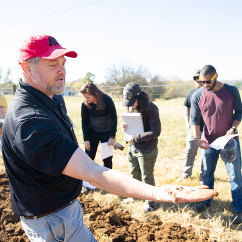 Students visiting the APSU Farm