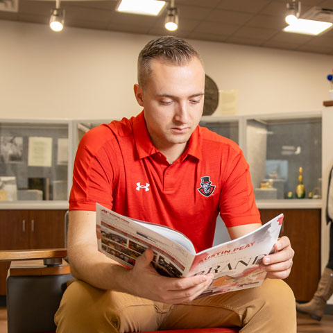 Military student studying