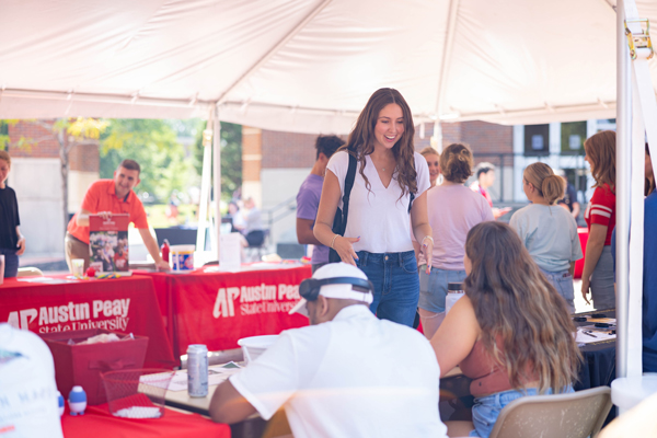 Student at the Involvement Fair